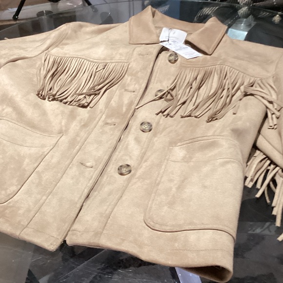 Stradivarius Tan Fringe Jacket - Picture 2 of 7